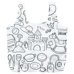 Baby Hand Sketch Drawn Toy Doodle Full Print Recycle Bag (xl) by Pakrebo