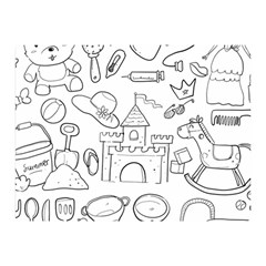 Baby Hand Sketch Drawn Toy Doodle Double Sided Flano Blanket (mini)  by Pakrebo