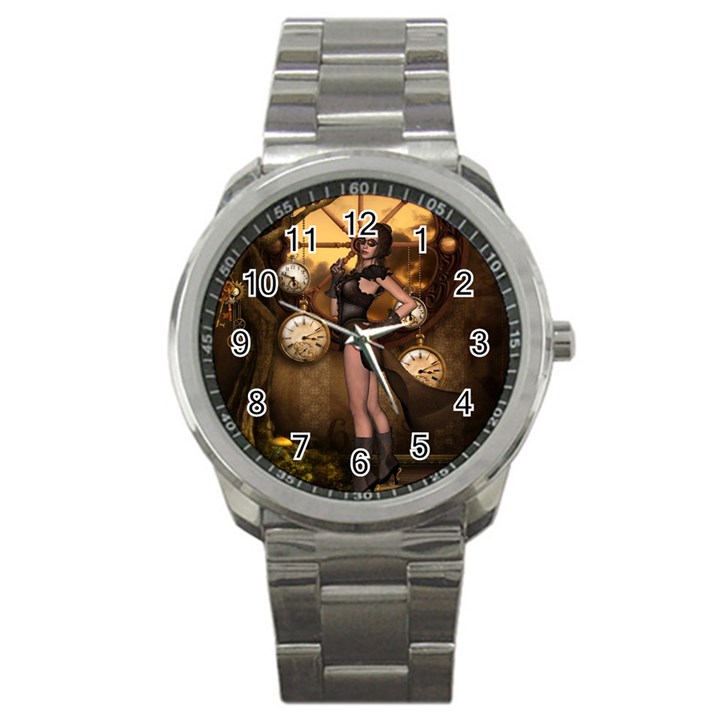 Wonderful Steampunk Lady Sport Metal Watch