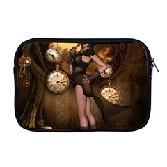 Wonderful Steampunk Lady Apple Macbook Pro 17  Zipper Case by FantasyWorld7