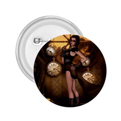 Wonderful Steampunk Lady 2 25  Buttons by FantasyWorld7