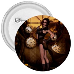 Wonderful Steampunk Lady 3  Buttons by FantasyWorld7