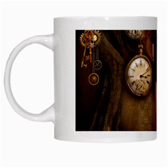 Wonderful Steampunk Lady White Mugs by FantasyWorld7