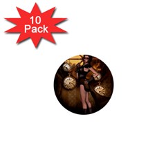 Wonderful Steampunk Lady 1  Mini Buttons (10 Pack)  by FantasyWorld7