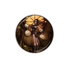 Wonderful Steampunk Lady Hat Clip Ball Marker (4 Pack) by FantasyWorld7