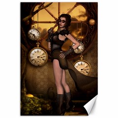 Wonderful Steampunk Lady Canvas 12  X 18  by FantasyWorld7