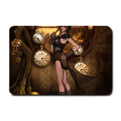 Wonderful Steampunk Lady Small Doormat  by FantasyWorld7