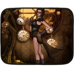 Wonderful Steampunk Lady Fleece Blanket (mini) by FantasyWorld7