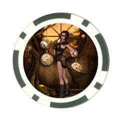 Wonderful Steampunk Lady Poker Chip Card Guard (10 Pack) by FantasyWorld7