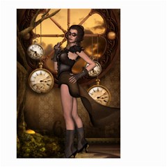 Wonderful Steampunk Lady Small Garden Flag (two Sides) by FantasyWorld7