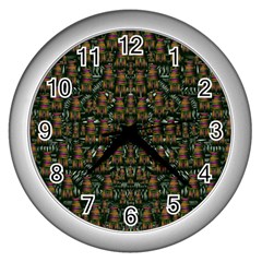 Love My Leggings And Top Ornate Pop Art`s Collage Wall Clock (silver) by pepitasart