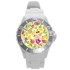 Seamless Pattern Desktop Decoration Round Plastic Sport Watch (l) by Pakrebo