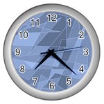 Lines Shapes Pattern Web Creative Wall Clock (Silver) Front