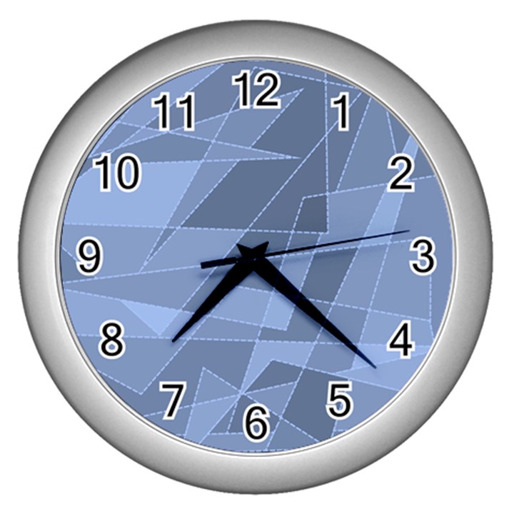 Lines Shapes Pattern Web Creative Wall Clock (Silver)