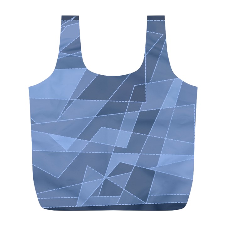 Lines Shapes Pattern Web Creative Full Print Recycle Bag (L)