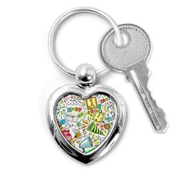 Doodle New Year Party Celebration Key Chains (heart)  by Pakrebo