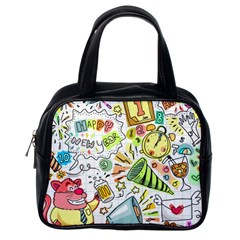 Doodle New Year Party Celebration Classic Handbag (one Side) by Pakrebo