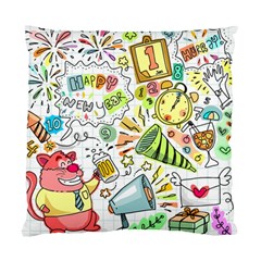 Doodle New Year Party Celebration Standard Cushion Case (one Side) by Pakrebo