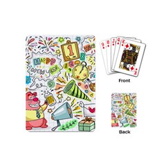 Doodle New Year Party Celebration Playing Cards (mini) by Pakrebo