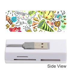 Doodle New Year Party Celebration Memory Card Reader (stick) by Pakrebo