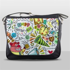 Doodle New Year Party Celebration Messenger Bag by Pakrebo