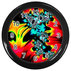 Fractal Mandelbrot Art Wallpaper Wall Clock (black) by Pakrebo