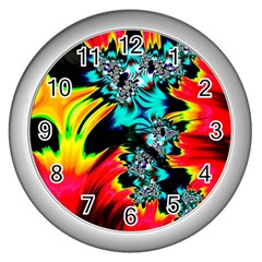 Fractal Mandelbrot Art Wallpaper Wall Clock (silver) by Pakrebo