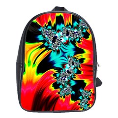 Fractal Mandelbrot Art Wallpaper School Bag (large) by Pakrebo