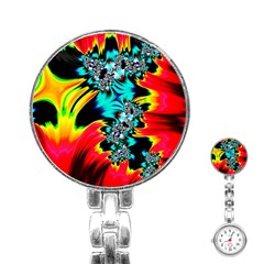 Fractal Mandelbrot Art Wallpaper Stainless Steel Nurses Watch by Pakrebo