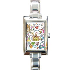 Baby Equipment Child Sketch Hand Rectangle Italian Charm Watch by Pakrebo