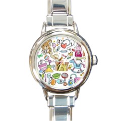 Baby Equipment Child Sketch Hand Round Italian Charm Watch by Pakrebo