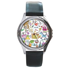 Baby Equipment Child Sketch Hand Round Metal Watch by Pakrebo