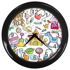 Baby Equipment Child Sketch Hand Wall Clock (black) by Pakrebo