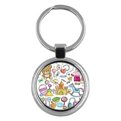 Baby Equipment Child Sketch Hand Key Chains (round)  by Pakrebo