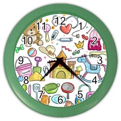 Baby Equipment Child Sketch Hand Color Wall Clock by Pakrebo