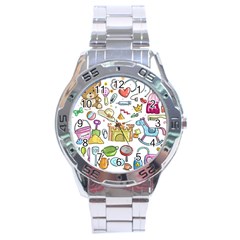 Baby Equipment Child Sketch Hand Stainless Steel Analogue Watch by Pakrebo