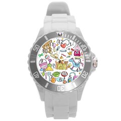 Baby Equipment Child Sketch Hand Round Plastic Sport Watch (l) by Pakrebo