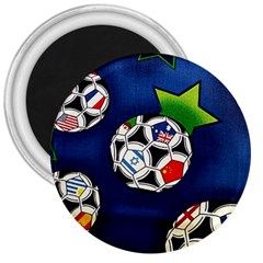 Textile Football Soccer Fabric 3  Magnets by Pakrebo