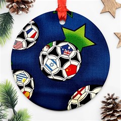 Textile Football Soccer Fabric Ornament (round) by Pakrebo