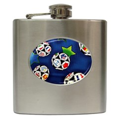 Textile Football Soccer Fabric Hip Flask (6 Oz) by Pakrebo