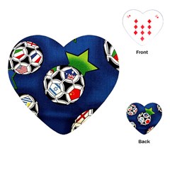 Textile Football Soccer Fabric Playing Cards (heart) by Pakrebo