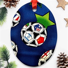 Textile Football Soccer Fabric Oval Ornament (two Sides) by Pakrebo