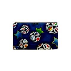 Textile Football Soccer Fabric Cosmetic Bag (small) by Pakrebo