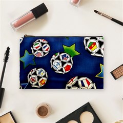 Textile Football Soccer Fabric Cosmetic Bag (medium) by Pakrebo