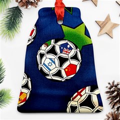 Textile Football Soccer Fabric Bell Ornament (two Sides) by Pakrebo