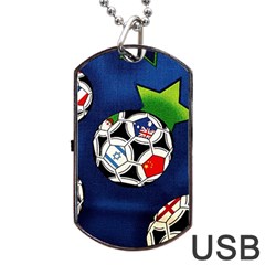 Textile Football Soccer Fabric Dog Tag Usb Flash (two Sides) by Pakrebo