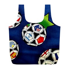 Textile Football Soccer Fabric Full Print Recycle Bag (l) by Pakrebo