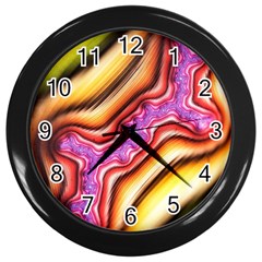 Fractal Mandelbrot Art Wallpaper Wall Clock (black) by Pakrebo