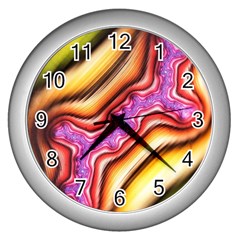 Fractal Mandelbrot Art Wallpaper Wall Clock (silver) by Pakrebo