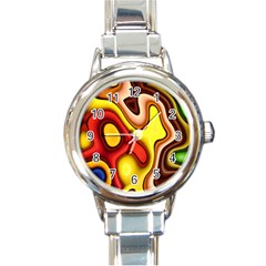 Pattern Background Structure Round Italian Charm Watch by Pakrebo